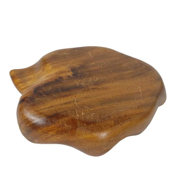 Vtg Blair Hawaii Honolulu Monkey Pod Wood Leaf Bowls 6pc Set 1960s Serving Tray - Picture 6 of 12